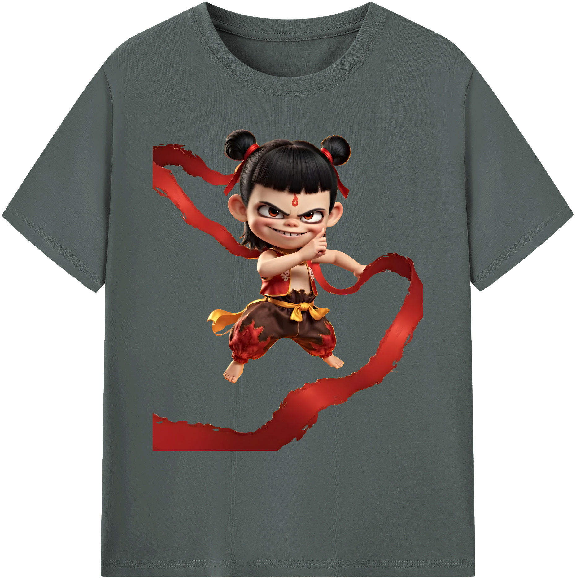 （画像用） Ne Zha 2 ナタ 魔童の大暴れ 綿100％ メンズ半袖Tシャツ｜肌触りやわらか＆通気性